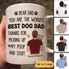 Dad Carrying Dogs On Shoulder Father‘s Day Gift Personalized Mug