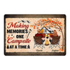 Camping Couple Back View Under Fall Season Tree Personalized Doormat