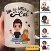 Life Is Better With Cats Father‘s Day Gift Doll Style Personalized Mug