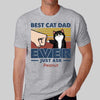 Best Cat Dad Ever Fluffy Cat Retro Personalized Shirt