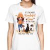 Fall Season Dog Mom Cute Sitting Dog Personalized Shirt