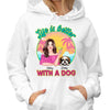 Summer Life Is Better With Peeking Dogs Pretty Cocktail Woman Personalized Shirt
