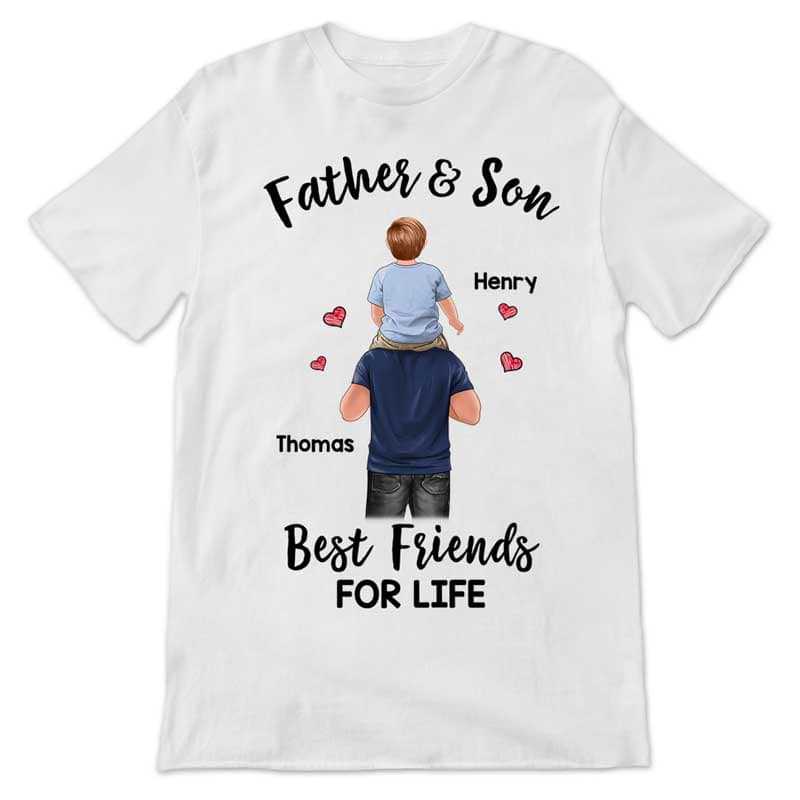 Father & Son Daughter Best Friends For Life Piggy Back Father's Day Gift For Daddy Family Personalized Shirt