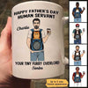 Happy Father‘s Day Human Servant Cat Dad Personalized Mug