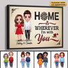 Home Is Wherever I‘m With You Couple Personalized Horizontal Poster