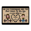 Doll Couple Fishing Personalized Doormat