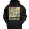 Dad Grandpa Fist Bump Retro Frame Personalized Hoodie Sweatshirt