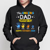 Galaxy Amazing Dad Belongs To Hand Print Happy Father‘s Day Personalized Hoodie Sweatshirt