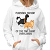 Purrsonal Servant To Tiny Overlord Cartoon Walking Cat Personalized Shirt
