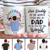 Dad Carrying Doll Kids On Shoulder In The Amusement Park Personalized Mug