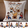 You Me & The Cats Doll Couple Cat Tower Personalized Pillow (Insert Included)