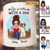 Doll Woman Sitting With Dogs On The Bridge Gift For Dog Mom Personalized Mug