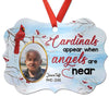 Cardinals Appear Angels Memorial Photo Personalized Christmas Ornament