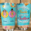 Doll Besties Lying On The Pool Personalized Tumbler