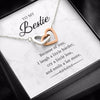 Marble Texture To My Besties Hearts Necklace Message Card