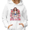 Doll Dog Mom Sitting On Car Personalized Hoodie Sweatshirt