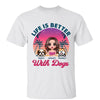 Retro Summer Life Is Better With Peeking Dogs Doll Woman Personalized Shirt