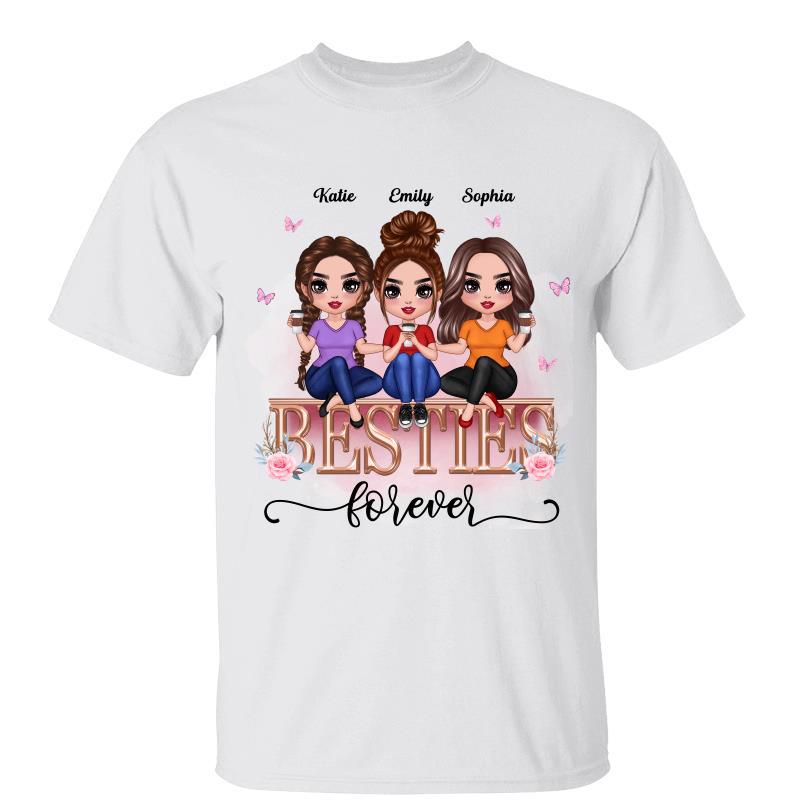 Besties Forever Sitting On Text Best Friends Gift Personalized Shirt