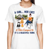 A Girl Her Cat Her Camper Camping Cat Mom Personalized Shirt