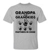 Handprints Grandpa And Kids Partners In Crime Personalized Shirt