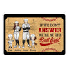 We‘re At The Ball Field Family Personalized Doormat