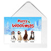 Merry Woofmas Cute Sitting Dog In Winter Wonderland Christmas Personalized Postcard