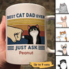 Best Cat Dad Fluffy Cat Personalized White Mug