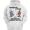 Sketch Beach Landscape Husband & Wife Drinking Buddies For Life Personalized Shirt