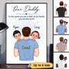Dad Carrying Kids On Shoulder Father‘s Day Gift For Daddy Family Personalized Vertical Poster