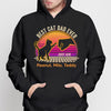 Punch Hands Cat Dad Neon Personalized Hoodie Sweatshirt