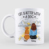 Life Is Better With A Dog Sketch Bridge Landscape Personalized Mug