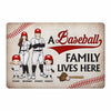 A Baseball Family Lives Here Personalized Doormat