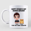 Happy Father‘s Day Human Servant Doll Cat Dad Personalized Mug