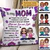 To My Mom Checkered Flowers Personalized Pillow