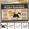 Please Remember Rules Cat Lover Housewarming Gift Personalized Doormat