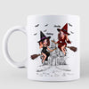 Halloween Witches Besties Riding Broom Personalized Mug
