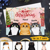 Peeking Fluffy Cats Meowy Christmas Personalized Postcard