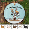 Fluffy Cat Tree Personalized Circle Ornament