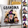 Grandma Mom Witch With GrandKids Halloween Personalized Pillow (Insert Included)