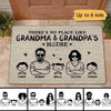 Grandkids Spoiled Here Simple Outline Style Personalized Doormat