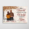 Fall Season Couple Back View Personalized Horizontal Poster