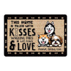 Home Filled With Kisses Gift For Dog Mom Dog Dad Personalized Doormat