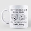 Happy Father‘s Day Human Servant Dog Head Outline Personalized Mug