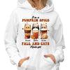 Pumpkin Spice, Fall And Cats Kinda Girl Personalized Shirt