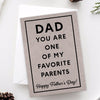 Dad You Are One Of My Favorite Parents Funny Father‘s Day Greeting Personalized Postcard