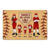 No Plate Like Home Baseball Family Personalized Doormat