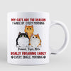 Peeking Fluffy Cats Reason I Wake Up Early Personalized Mug