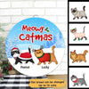 Meowy Catmas Fluffy Cat In Winter Christmas Personalized Door Hanger Sign