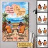 Back View Couple Summer At Beach Personalized Vertical Poster