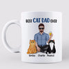 Best Cat Dad Ever Real Man Sitting With Cats Father's Day Gift Personalized Mug